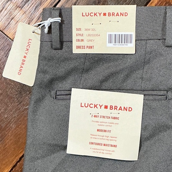 Lucky Brand Dress Pants NWT 30x32 Gray Tailored Trousers - Picture 9 of 9